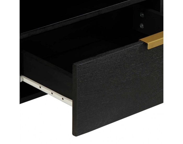 Sonata H ТВ шкаф, черен, 80x33x46 см, инженерно дърво