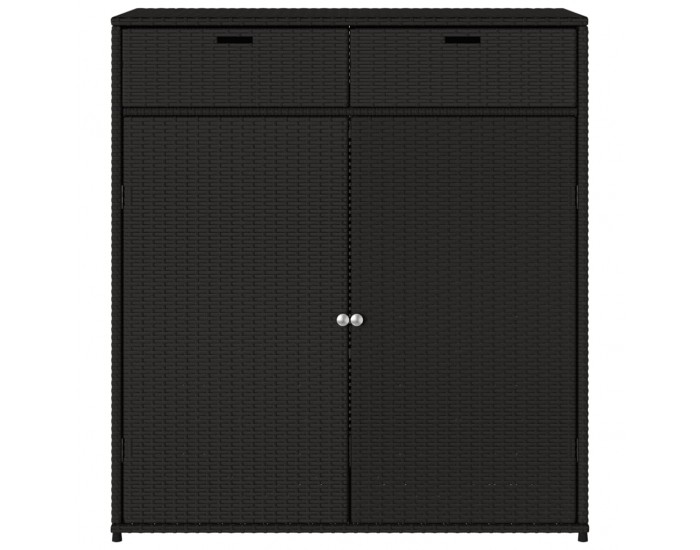 Sonata H Градински шкаф за съхранение, черен, 105x55x113 см, полиратан Sonata H Градински шкаф за съхранение, черен, 105x55x113 см, полиратан