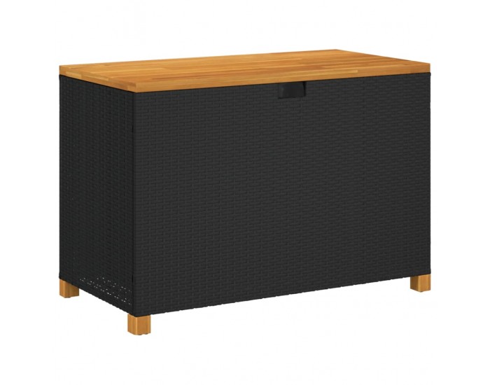 Sonata H Градинска кутия за съхранение черна 110x55x63см PE ратан акация