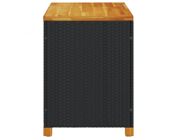 Sonata H Градинска кутия за съхранение черна 110x55x63см PE ратан акация
