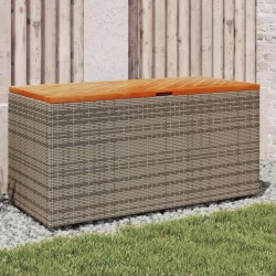 Sonata H Градинска кутия за съхранение сив 110x50x54 см PE ратан акация - Външни съоражения