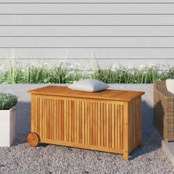 Sonata H Градинска кутия за съхранение с колела 113x50x58см акация масив - Външни съоражения