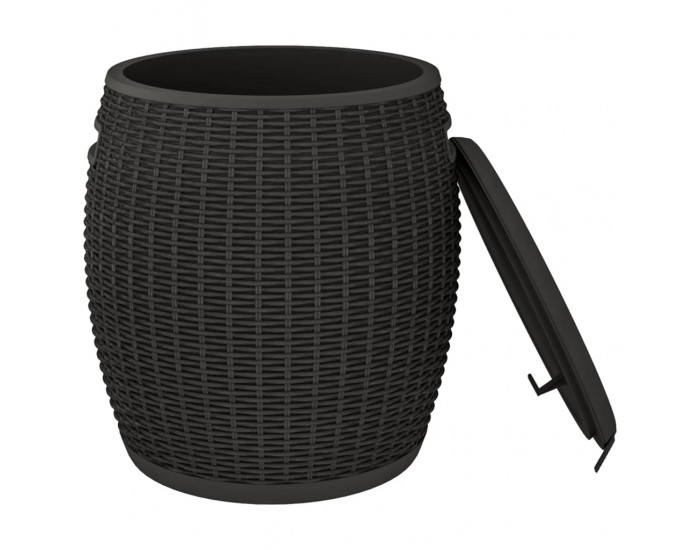 Sonata H Градинска кутия за съхранение 4 в 1, черна, полипропилен