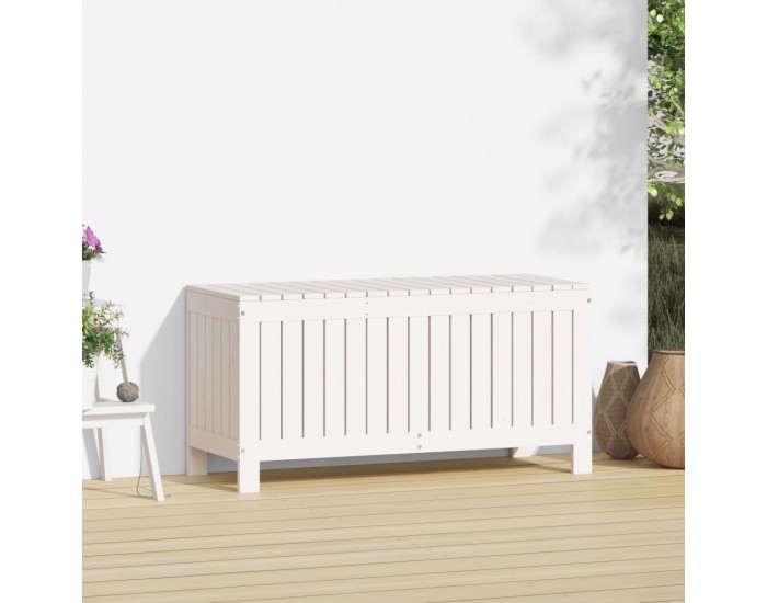 Sonata H Градинска кутия за съхранение, бяла, 108x42,5x54 см, бор масив Sonata H Градинска кутия за съхранение, бяла, 108x42,5x54 см, бор масив