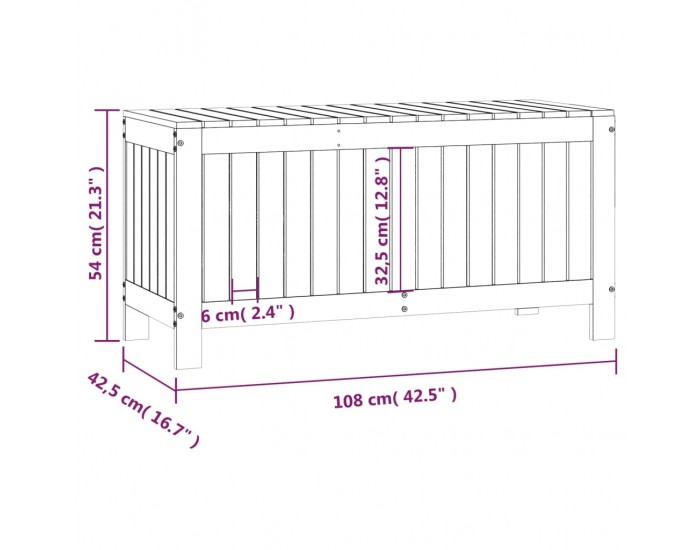 Sonata H Градинска кутия за съхранение, бяла, 108x42,5x54 см, бор масив Sonata H Градинска кутия за съхранение, бяла, 108x42,5x54 см, бор масив