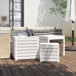 Sonata H Комплект градински кутии от 3 части, бели, масивно дърво бор - Външни съоражения