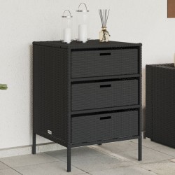 Sonata H Градински шкаф за съхранение черен 55x59x80 см полиратан - Външни съоражения