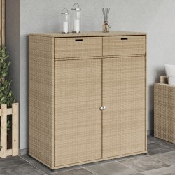 Sonata H Градински шкаф за съхранение бежов 105x55x113 см полиратан - Външни съоражения