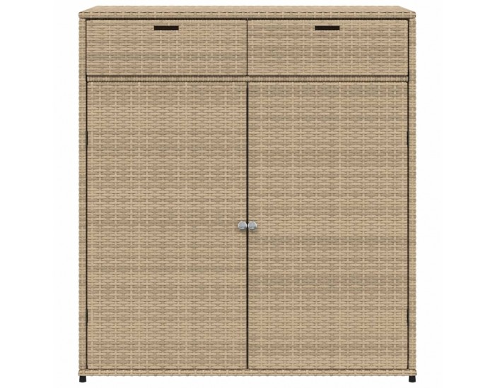 Sonata H Градински шкаф за съхранение бежов 105x55x113 см полиратан