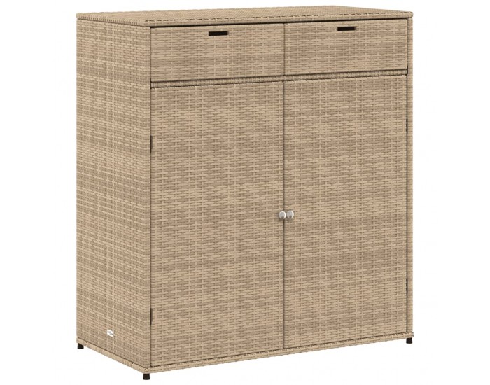 Sonata H Градински шкаф за съхранение бежов 105x55x113 см полиратан