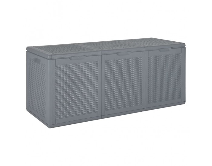 Sonata H Градинска кутия за съхранение, сива, PP ратан, 270 л