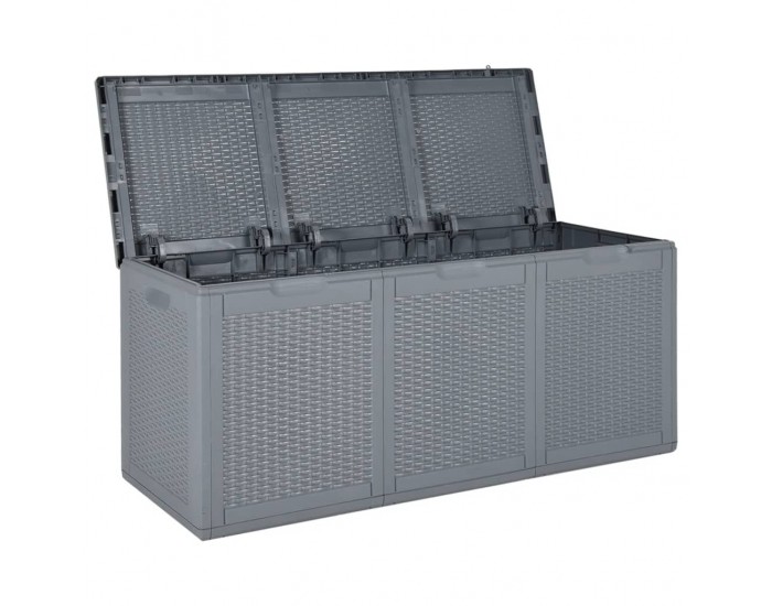 Sonata H Градинска кутия за съхранение, сива, PP ратан, 270 л