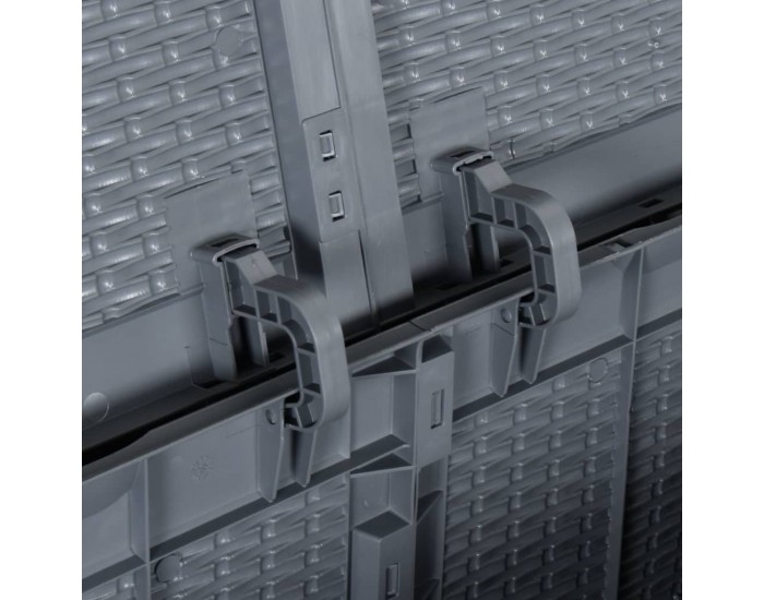 Sonata H Градинска кутия за съхранение, сива, PP ратан, 270 л