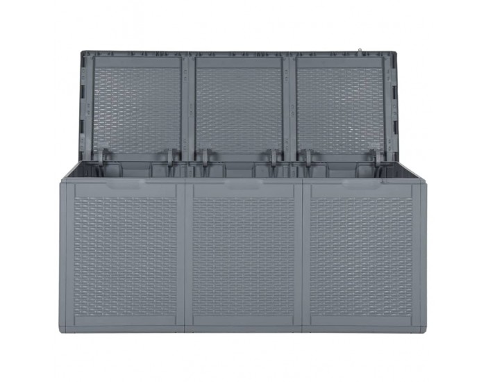 Sonata H Градинска кутия за съхранение, сива, PP ратан, 270 л