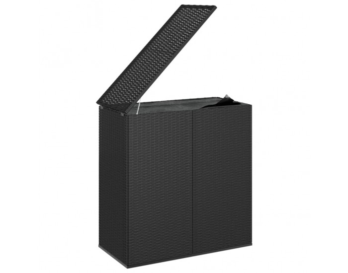 Sonata H Кутия за градински възглавници PE ратан 100x49x103,5 см черна