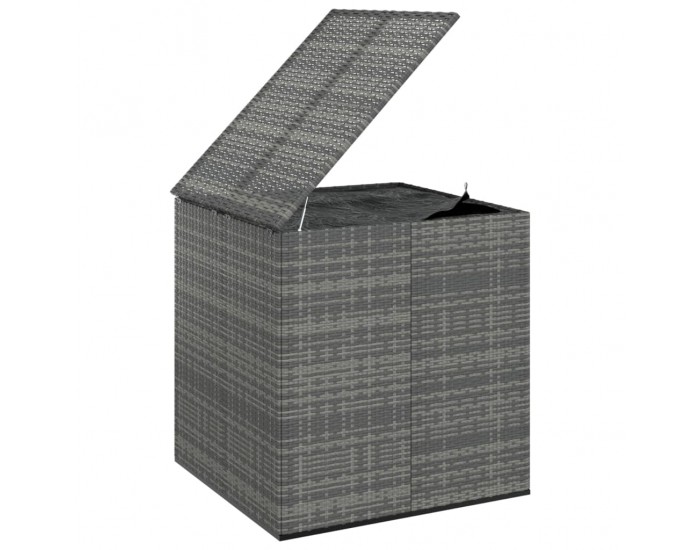 Sonata H Кутия за градински възглавници PE ратан 100x97,5x104 см сива