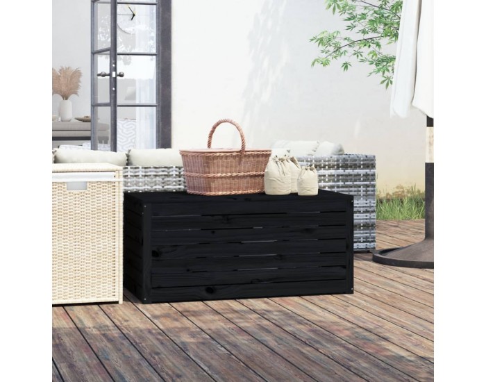 Sonata H Градинска кутия черна 101x50,5x46,5 см масивна борова дървесина Sonata H Градинска кутия черна 101x50,5x46,5 см масивна борова дървесина
