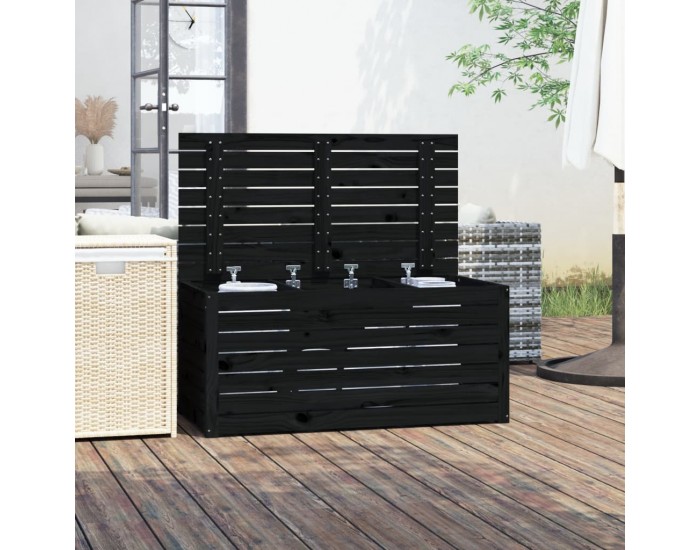 Sonata H Градинска кутия черна 101x50,5x46,5 см масивна борова дървесина Sonata H Градинска кутия черна 101x50,5x46,5 см масивна борова дървесина