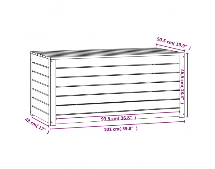 Sonata H Градинска кутия черна 101x50,5x46,5 см масивна борова дървесина Sonata H Градинска кутия черна 101x50,5x46,5 см масивна борова дървесина