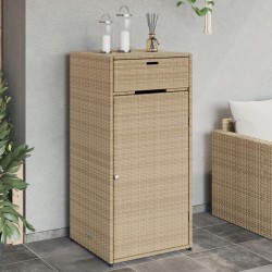 Sonata H Градински шкаф за съхранение бежов 55x55x111 см полиратан - Външни съоражения