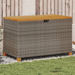 Sonata H Градинска кутия за съхранение сив 110x55x63 см PE ратан акация - Външни съоражения