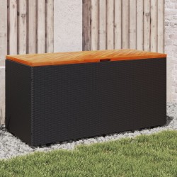 Sonata H Външна кутия за съхранение черна 110x50x54 см PE ратан акация - Външни съоражения
