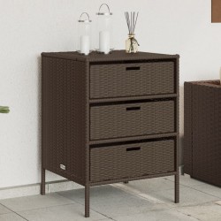 Sonata H Градински шкаф за съхранение кафяв 55x59x80 см полиратан - Външни съоражения