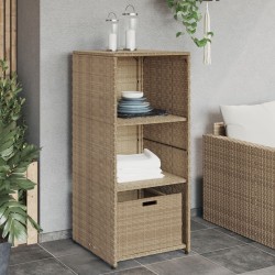 Sonata H Градински шкаф за съхранение бежов 50x55x115 см полиратан - Външни съоражения