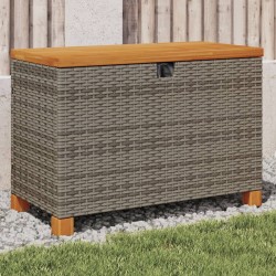 Sonata H Градинска кутия за съхранение сива 80x40x48 см PE ратан акация - Външни съоражения