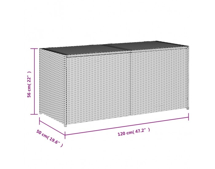 Sonata H Градински сандък за съхранение, кафяв, 283 л, полиратан Sonata H Градински сандък за съхранение, кафяв, 283 л, полиратан