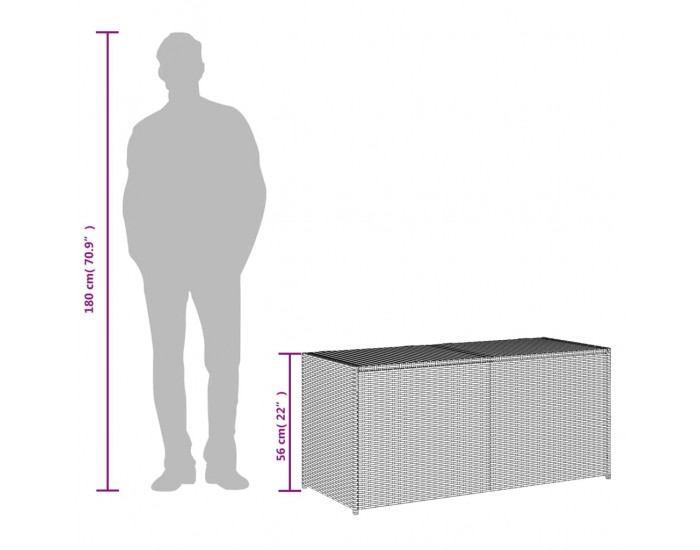 Sonata H Градински сандък за съхранение, кафяв, 283 л, полиратан Sonata H Градински сандък за съхранение, кафяв, 283 л, полиратан