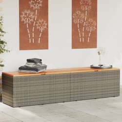 Sonata H Градинска кутия за съхранение сива 220x50x54 см PE ратан акация - Външни съоражения