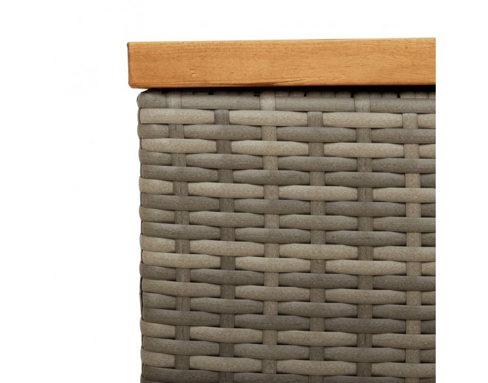 Sonata H Градинска кутия за съхранение сива 220x50x54 см PE ратан акация