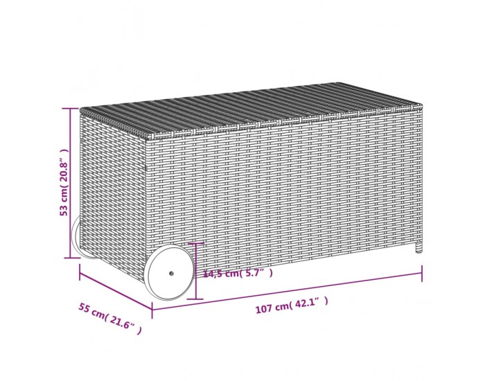 Sonata H Градинска кутия за съхранение с колела черна 190 л полиратан Sonata H Градинска кутия за съхранение с колела черна 190 л полиратан