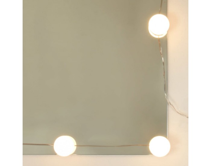 Sonata H LED тоалетка с 2 шкафа, бяла, инженерно дърво