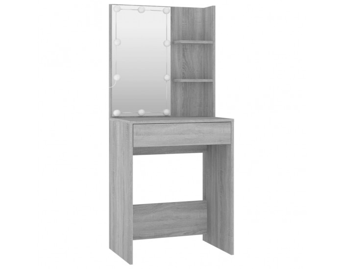 Sonata H Комплект тоалетка с LED, сив сонома, инженерно дърво