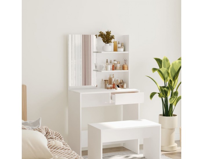 Sonata H Тоалетка с огледало, бяла, 74,5x40x141 см