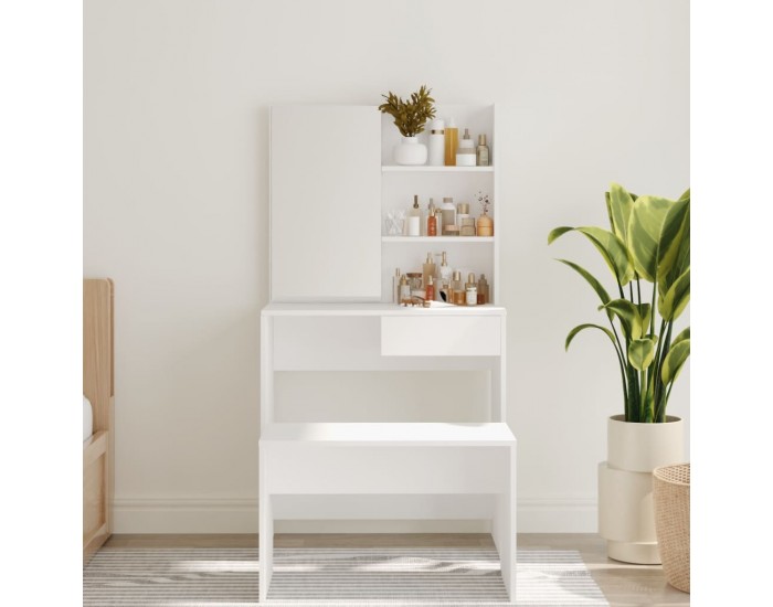 Sonata H Тоалетка с огледало, бяла, 74,5x40x141 см