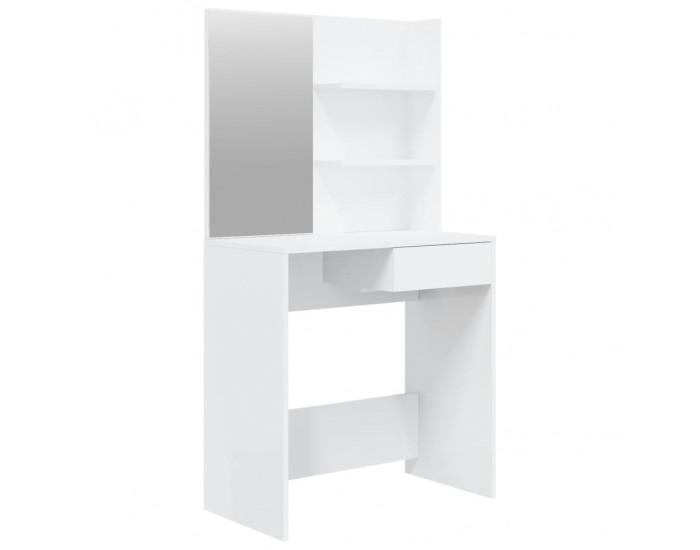 Sonata H Тоалетка с огледало, бял гланц, 74,5x40x141 см