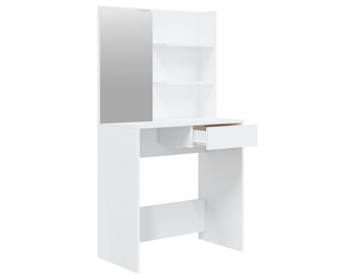 Sonata H Тоалетка с огледало, бял гланц, 74,5x40x141 см