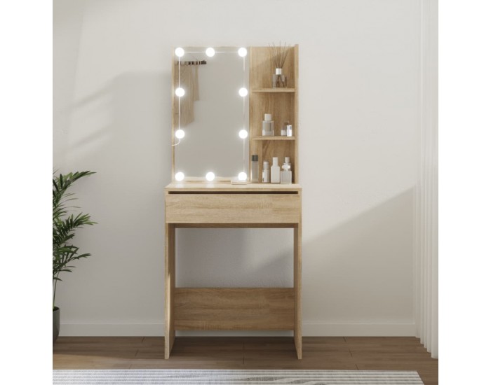 Sonata H Тоалетка с LED, дъб сонома, 60x40x140 см Sonata H Тоалетка с LED, дъб сонома, 60x40x140 см