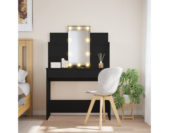 Sonata H Тоалетка с LED лампи, черна, 96x40x142 см Sonata H Тоалетка с LED лампи, черна, 96x40x142 см