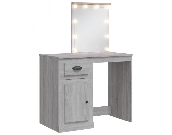 Sonata H Тоалетка с LED лампи, сив сонома, 90x42x132,5 см Sonata H Тоалетка с LED лампи, сив сонома, 90x42x132,5 см