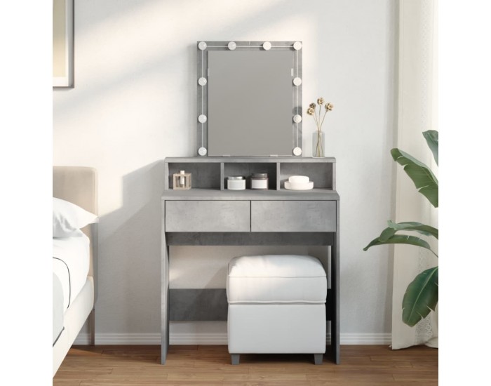 Sonata H Тоалетка с LED, бетонно сива, 80x41x144,5 см