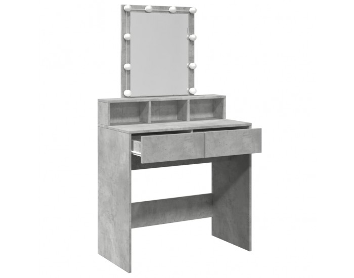 Sonata H Тоалетка с LED, бетонно сива, 80x41x144,5 см