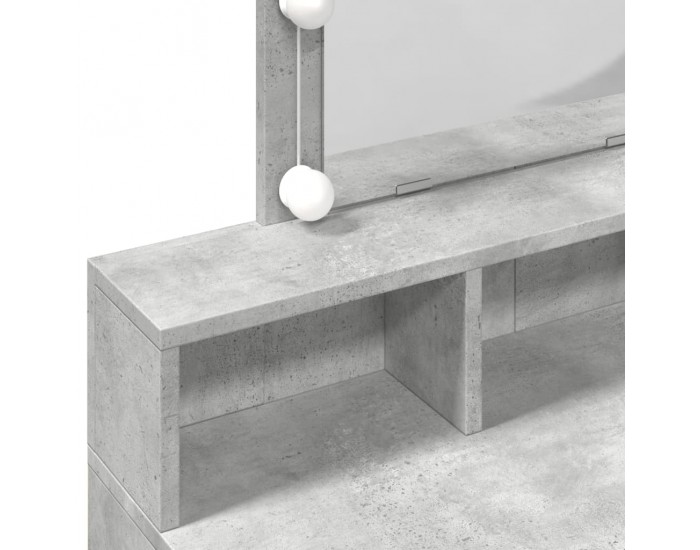 Sonata H Тоалетка с LED, бетонно сива, 80x41x144,5 см