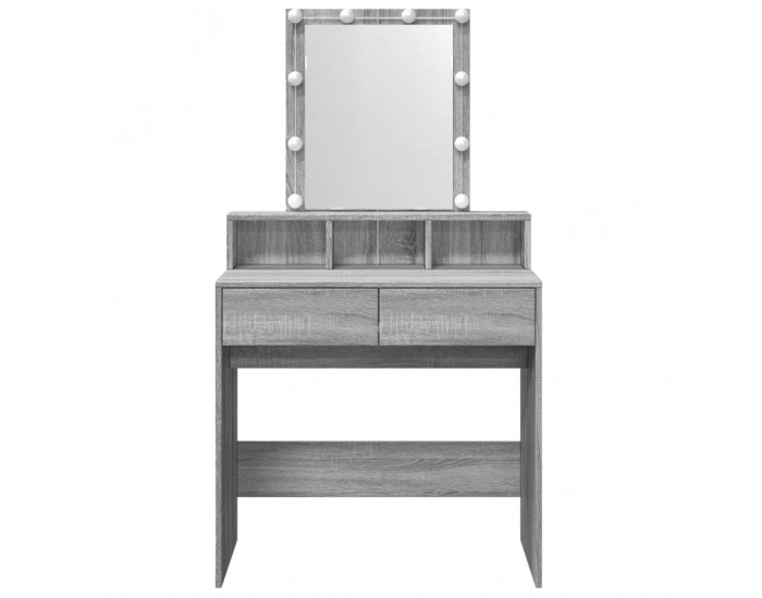 Sonata H Тоалетка с LED, сив сонома, 80x41x144,5 см