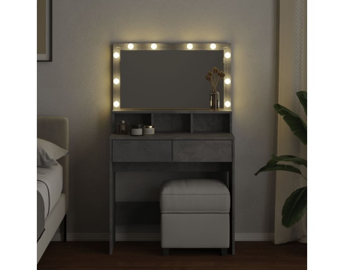 Sonata H Тоалетка с LED, бетонно сива, 80x41x134,5 см