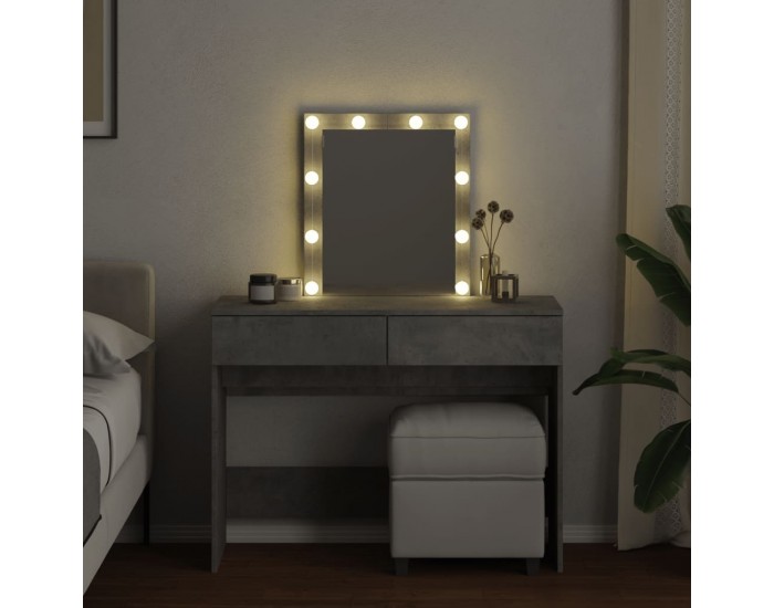 Sonata H Тоалетка с LED, бетонно сива, 100x40x130 см