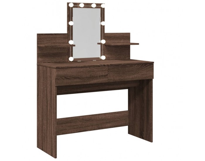 Sonata H Тоалетка с LED, кафяв дъб, 100x40x130 см